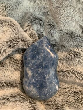 Polished Blue Calcite Crystal aflame